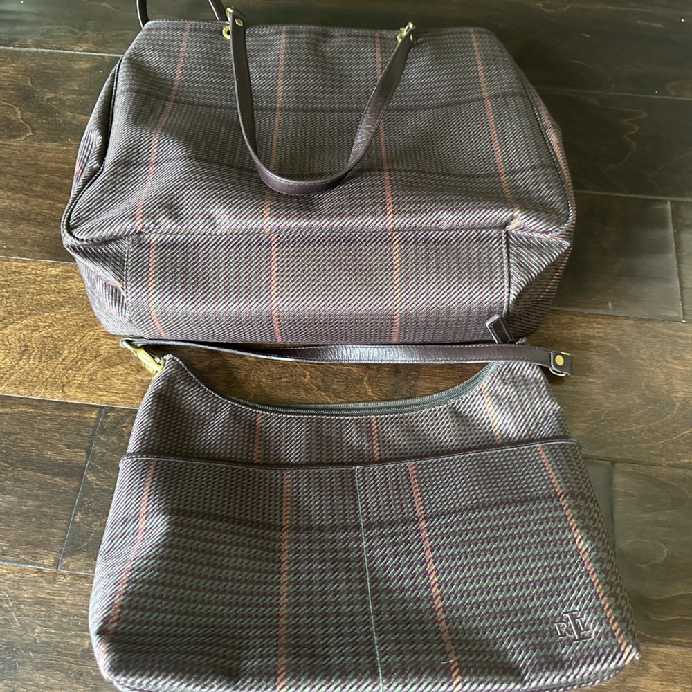 Ralph lauren 2 bag set. Shoulder bag and carryall set of RL bags.